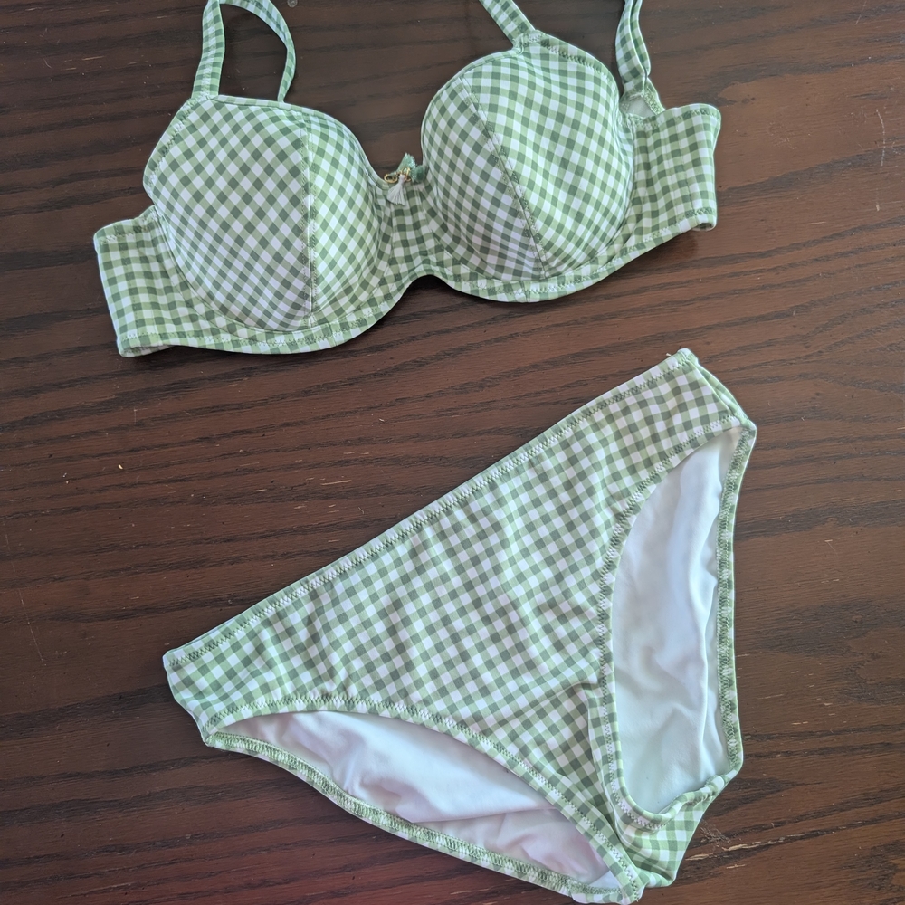 Freya Mint Checkered Bikini Set